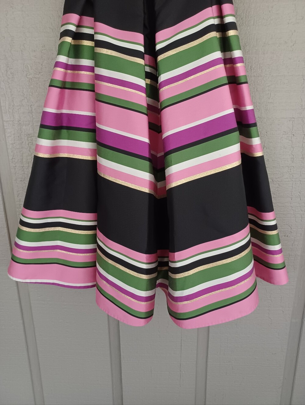 Kate Spade Metallic Festive Multi Stripe Skirt Size 2 Preppy High Waist Defect - Picture 14 of 16